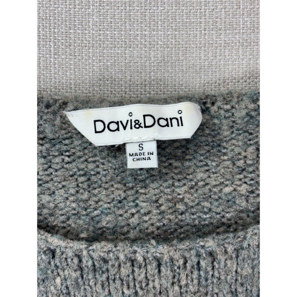 Davi & Dani Women's Knit Sweater Gray Brown Cream Striped Size Small - Picture 4 of 16